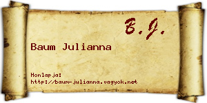 Baum Julianna névjegykártya